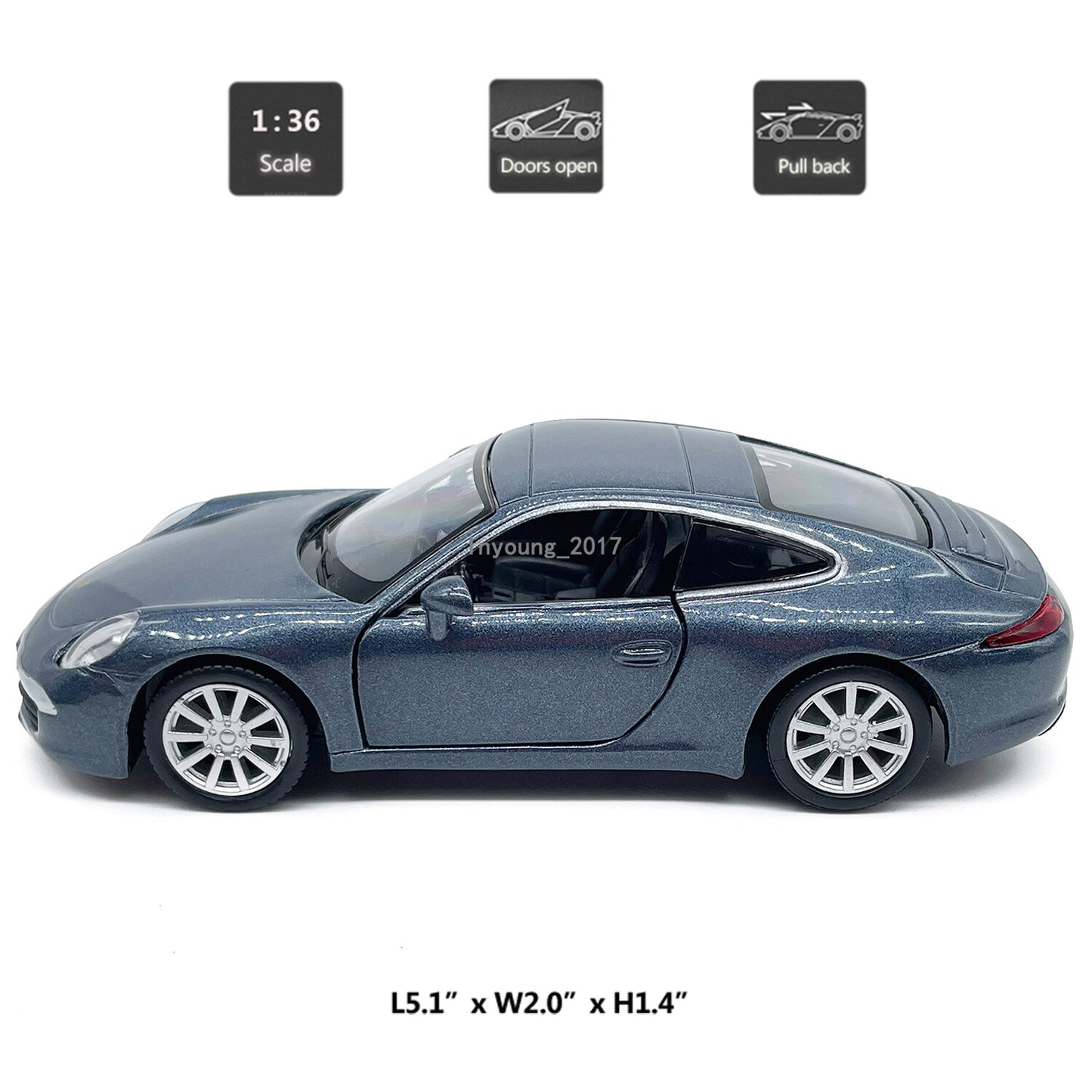 1/36 Porsche 911 Carrera S Model Car Diecast Toy Vehicle Toys for Boys Kids Gift