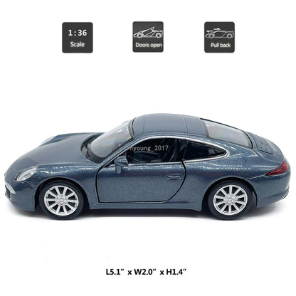 1/36 Porsche 911 Carrera S Model Car Diecast Toy Vehicle Toys for Boys Kids Gift