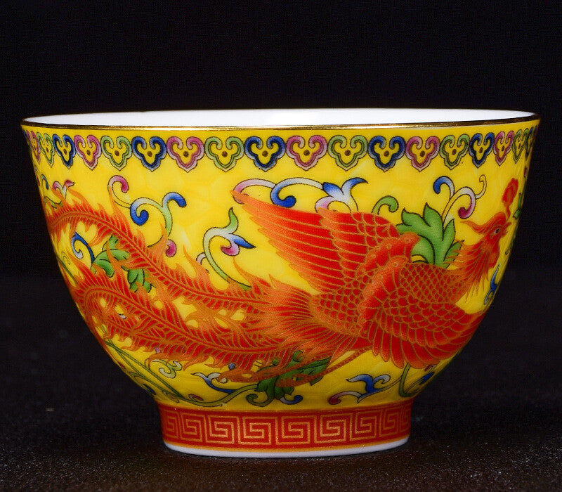 Chinese Tea Cup 100ml Porcelain Under Glaze Dragon Phoenix Master Cup Of Tea New