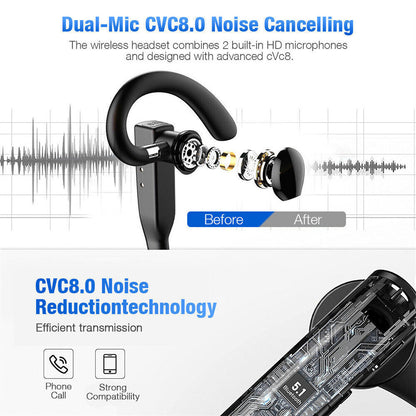 Trucker Wireless Bluetooth 5.1 Earpiece Headset Mic Earbud Noise Cancelling LOT