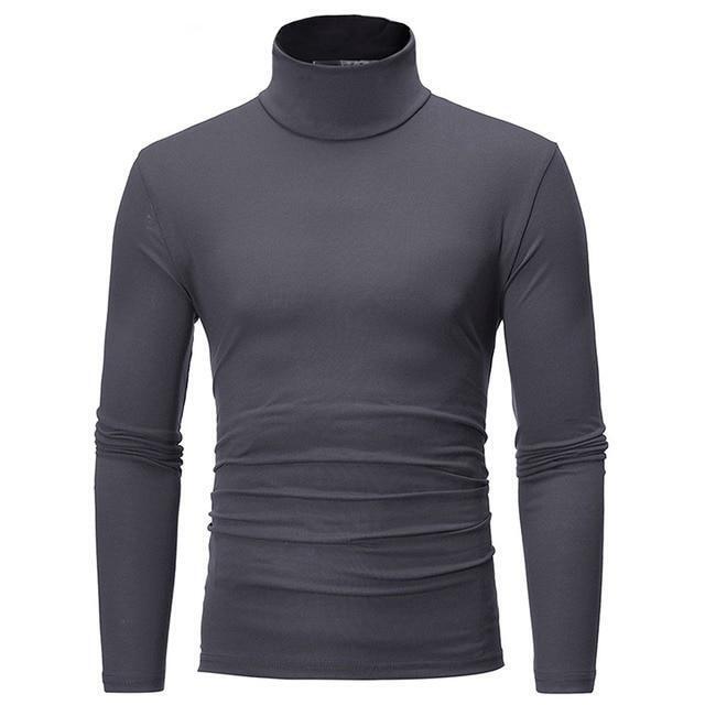 Men Roll Turtle Neck Tops T-Shirt Tee Winter Warm Thermal Long Sleeve Sweater