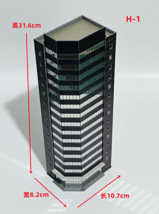 1/150 Building Model Railroad High Rise Office House Diorama Scene Display Model