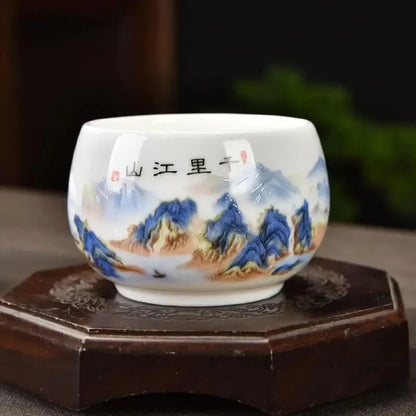 180Ml Exquisite Lamb Fat Jade White Porcelain Teacup Handmade Master Cup -