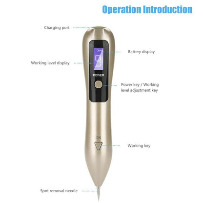 Facial Freckle Removal 9level LCD Face Dark Spot Remover Laser Plasma PenMachine
