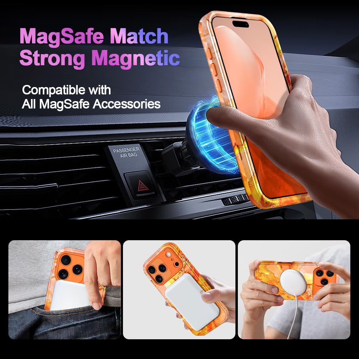 for Iphone 17 Pro Case,Compatible with Magsafe,[Military Grade Drop Test] Full B