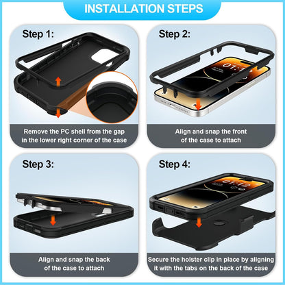 Belt Clip Holster Compatible with Iphone 16 Pro Max Defender Case with 360° Rota