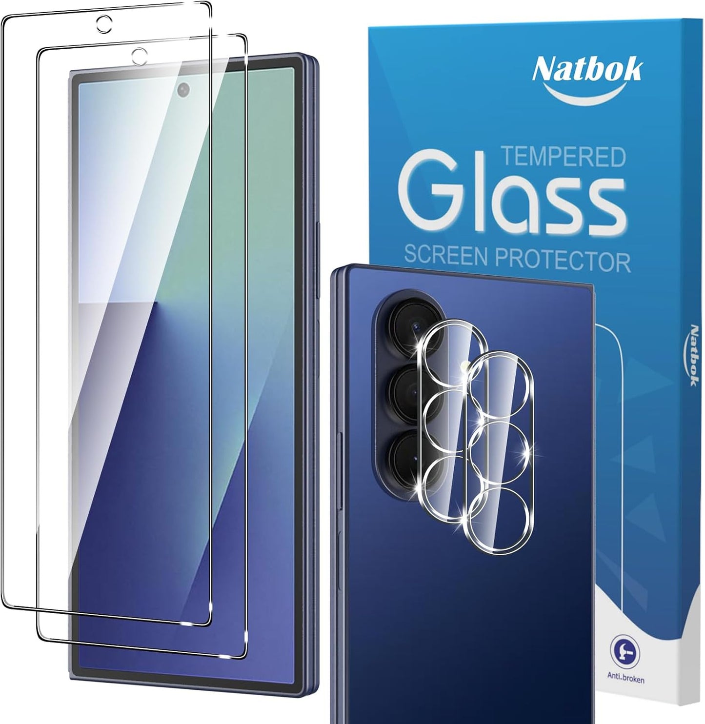2+2 Pack for Samsung Galaxy Z Fold 7 Screen Protector with Camera Lens Protector
