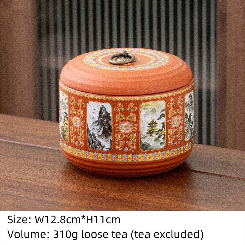 Sealed Tea Canister With Lid Small Yixing Zisha Purple Clay Jar For Loose Tea