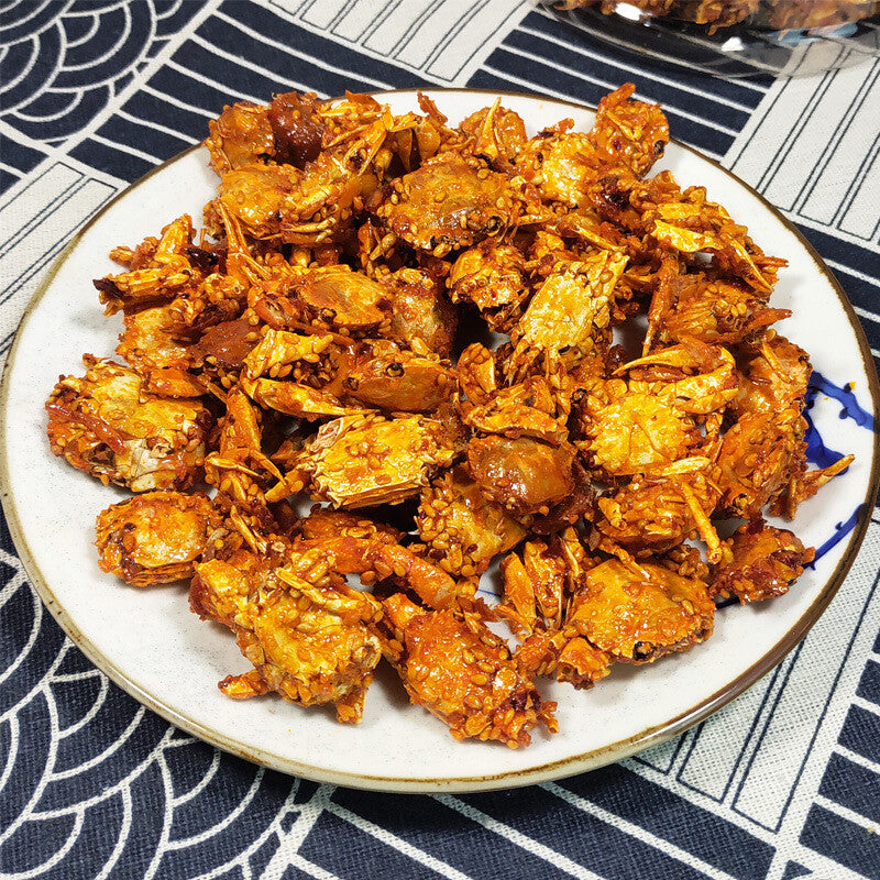 Spicy Small Sea Crabs Instant Cooked Seafood Snacks Canned 250g
