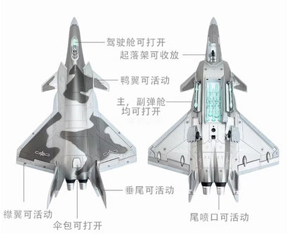 1:48 48CM J-20 2021 Stealth Fighter Jet Airplane Diecast Military Aircraft Model