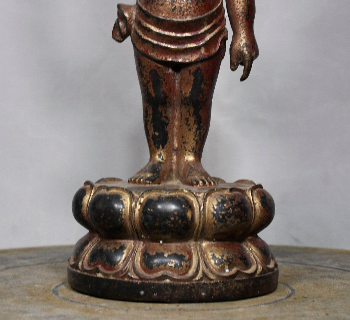 11" Old Antique Tibet Tibetan Buddhism Temple Bronze Gilt Prince Buddha Statue