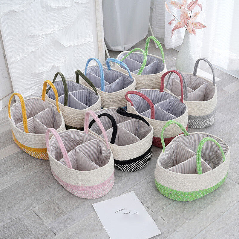 Cotton Baby Diaper Caddy Organizer Nursery Storage Bin Basket Mommy Handbag