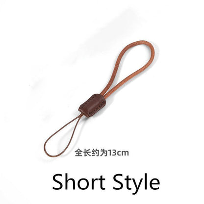 Car Keychain Genuine Leather Metal Manual Weaving Retro Rope Phone Case Lanyards