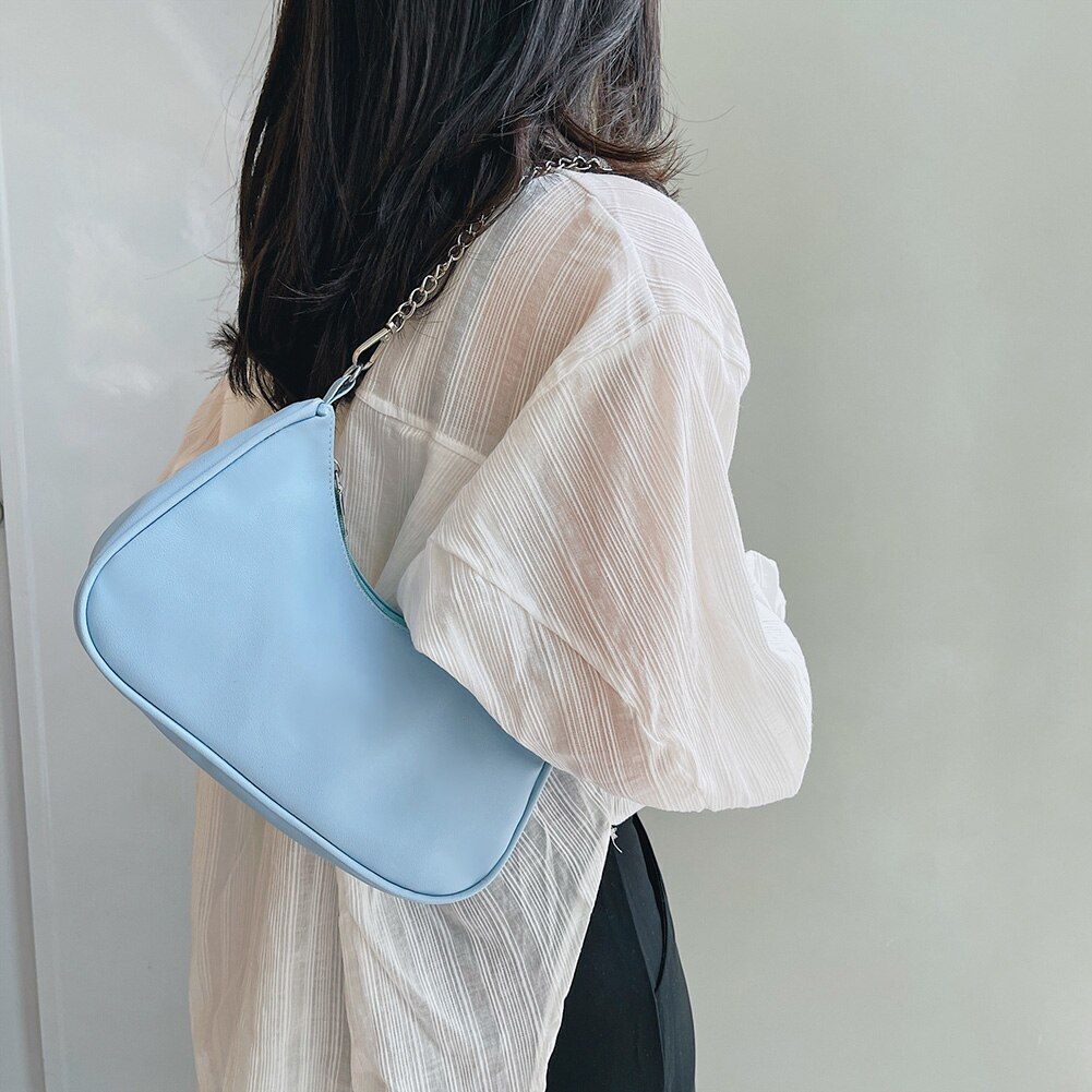 Women's Bag Solid Color Armpit Underarm Shoulder Bags Handbag Purse 270*160*60mm