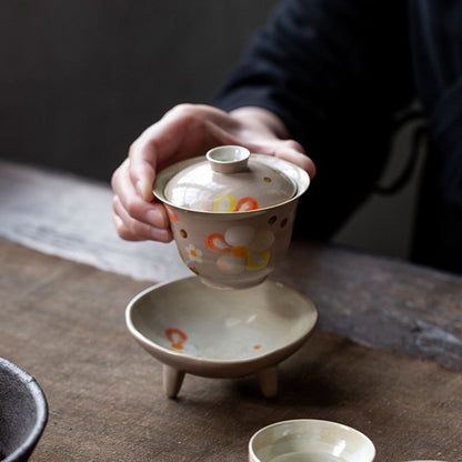 125ml Chinese Ceramic Porcelain Kung Fu Tea Set Cover Bowl Tea Bowl Tea Cup