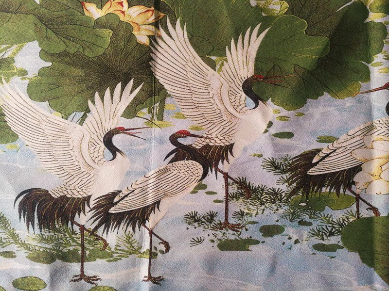 Old Chinese silk Embroidery Painting "Lotus Pond Fairy" 90256