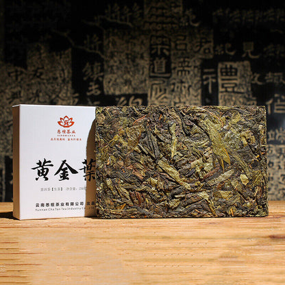 250g Brown Mountain Pu'er Tea Yellow Tablet Pu'er Raw Tea Golden Leaf Tea Brick