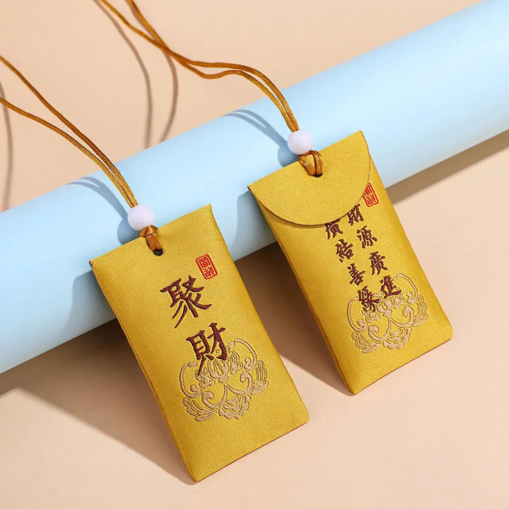 Buddhist Spiritual Salt Pouch piritual Amulet Blessing Sachets Car Pendant Bags
