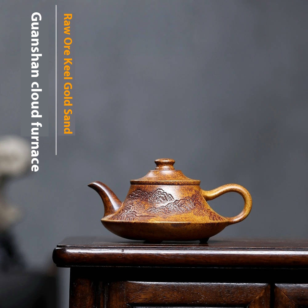 Yixing Zisha Teapot 230cc Teapot Household Kung Fu Tea Set For Puer Tea Keel Pot