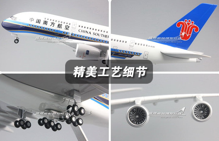 1:160 46CM CHINA SOUTHERN AIRBUS A380 Passenger Plane Landing Gear Resin Model