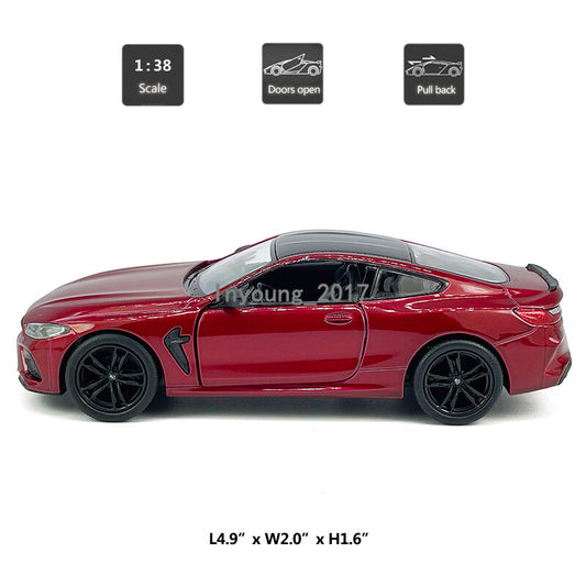 1/38 BMW M8 Competition Model Car Diecast Toy Cars Boys Toys for Kids Gifts Red