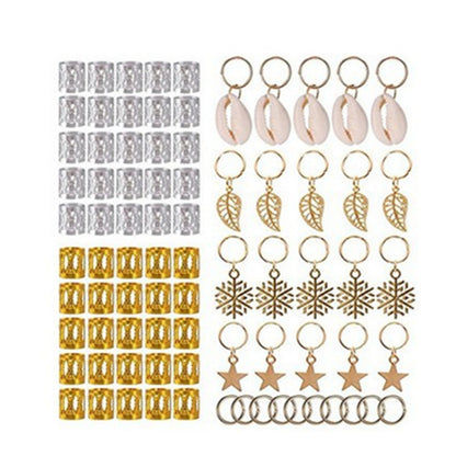 80Pcs Hair Jewelry Braid Ring Cuff Decor Pendants Dreadlocks Beads Accessories