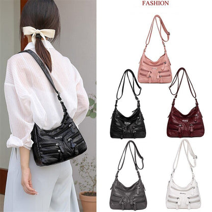 Shoulder Bag Casual Women Bag Leather Crossbody Multi-pocket Ladies Pocket