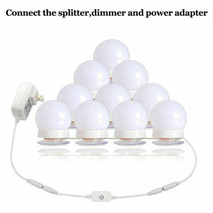 New Hollywood Style LED Vanity Mirror Lights Kit with 10 Dimmable Light Bulbs