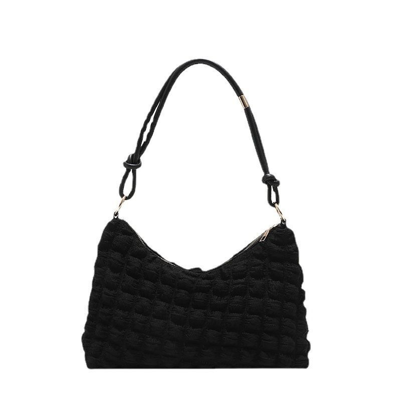 Cute Handbag Canvas Underarm Cloud Shape Shoulder Purse 34*22*10 Cm Whithe/black