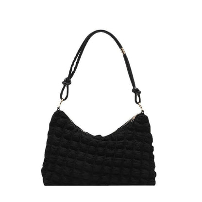 Cute Handbag Canvas Underarm Cloud Shape Shoulder Purse 34*22*10 Cm Whithe/black