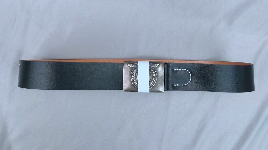 Vintage WW2 Germany Army Leather Black Service Equipment Belt Buckle M/L/XL/XXL