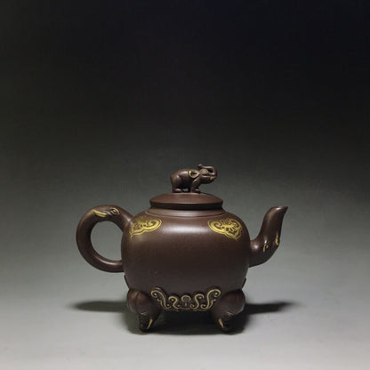 Chinese Yixing Zisha Clay Handmade Exquisite Teapot （吉祥如意 底款：蒋建军）