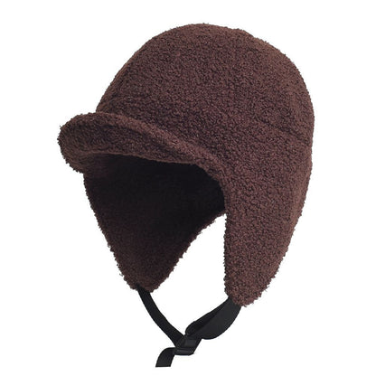 Men Winter Hats W/ Visor Outdoor Fleece Warm Windproof Earflap Skull Cap Trapper