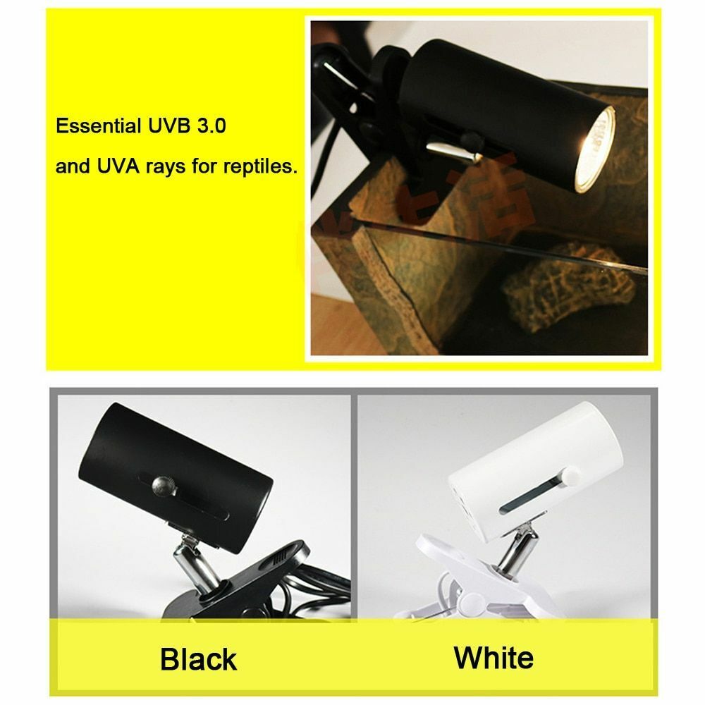 Reptile Lamp UVA UVB 3.0 Clip-on Ceramic Light Holder Turtle Basking UV Heating