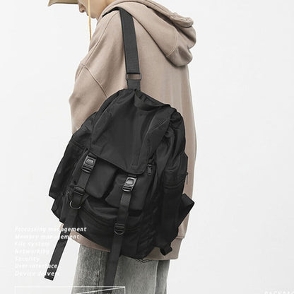 Shoulder Bag Waterproof Nylon Unisex Bag Couple Black Backpacks Harajuku Simple