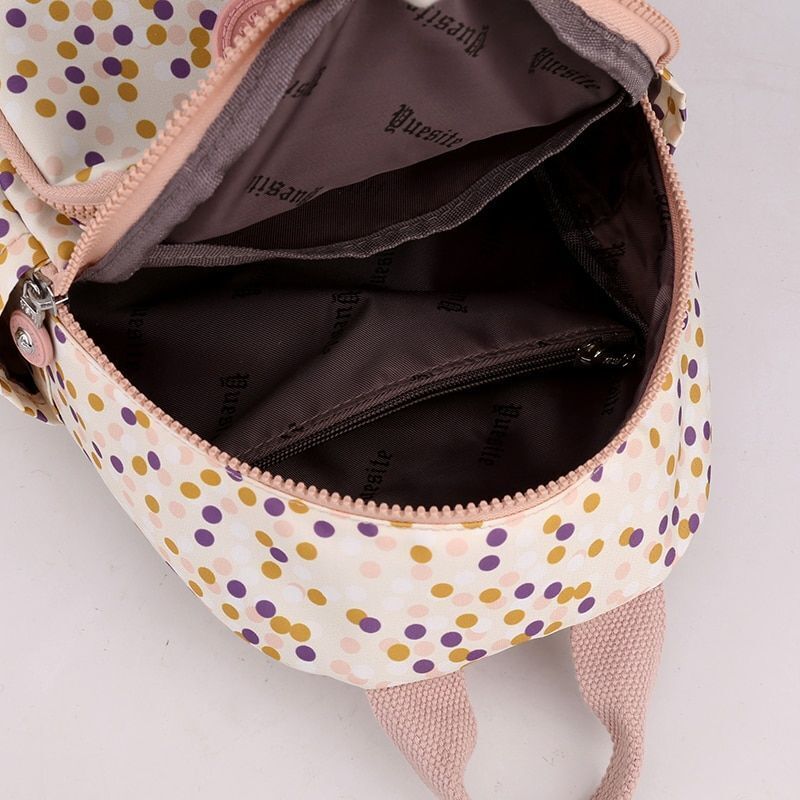 Small Backpack Flower Printing Shoulder Bag Waterproof Nylon Rucksack 20L Zipper