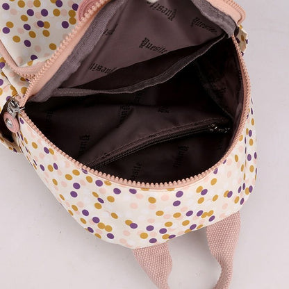 Small Backpack Flower Printing Shoulder Bag Waterproof Nylon Rucksack 20L Zipper