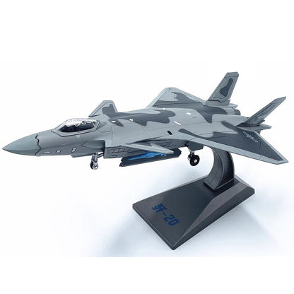 1:100 Chinese J-20 Fighter Stealth Aircraft Model Alloy Static Decoration