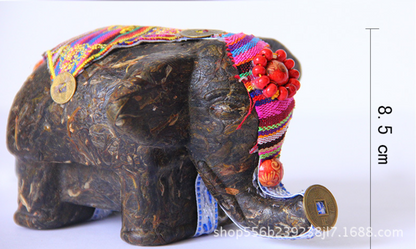 260g Yunnan Pu'er Raw Tea Ornaments Pu'er Tea Sculpture Ornaments Small Elephant