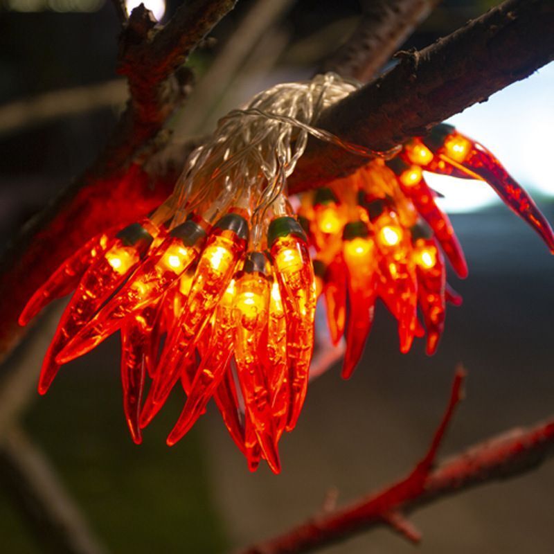 String Lights Red Chili Pepper 9.8Ft 20LED Fairy Lighting USB Battery Night Lamp
