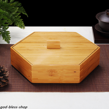 Bamboo Box For Pu'er Tea Cake Canister Jar For Loose Tea Multi-functional Box