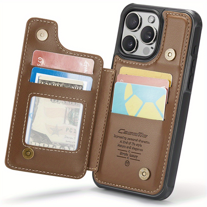 For iPhone 16 15 14 13 12 11 Pro Max Plus XR XS Max Wallet Case with Card Holder