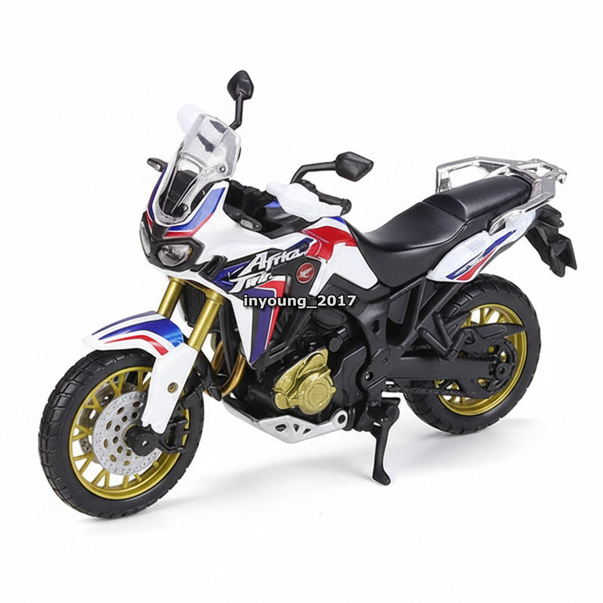 1/18 Honda Africa Twin DCT Motorcycle Model Diecast Toy Vehicle Boys Toys White