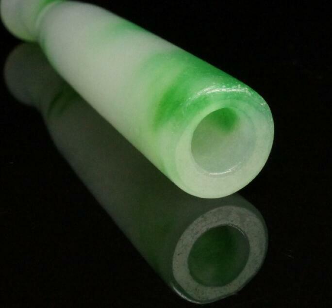 Ming Qing Antique Jade Cigarette Holder Smoking Set Green Jade Cigarette Holder