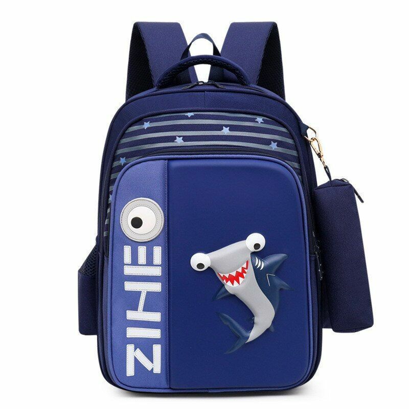 3D Flamingo Bags School Girls Boys Shark Backpack Orthopedic Grades 3-5 Zipper