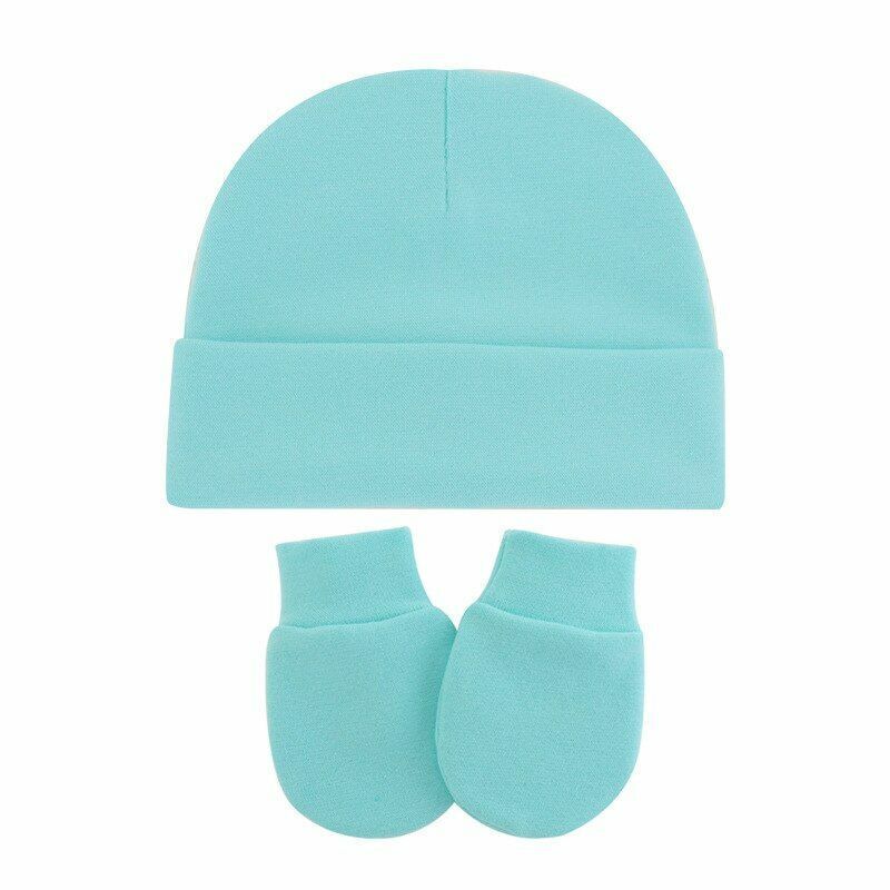 Hats Gloves 3pcs/Lot Solid Childrens Cotton Baby Winter Warm Cap Toddler Beanie