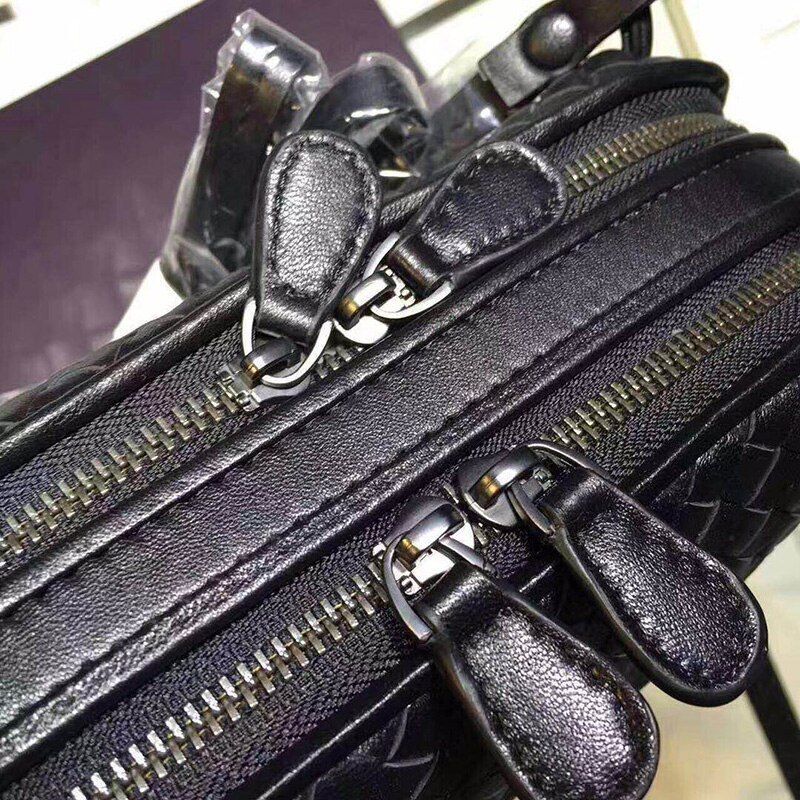 Handbag Handmade Double Zipper Shoulder Bag Genuine Leather Crossbody Purse 1 PC