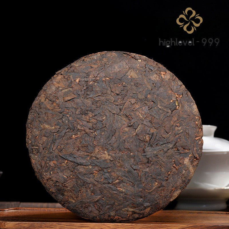 357G Ripe Pu'er Tea Cake Lanyin Old Menghai Ancient Tree Qizi Tea Cake -