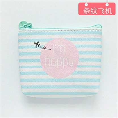 Lady Cash Bag Money Card Coin Purses Wallet Clamps Mini Handbag Girls PU Leather