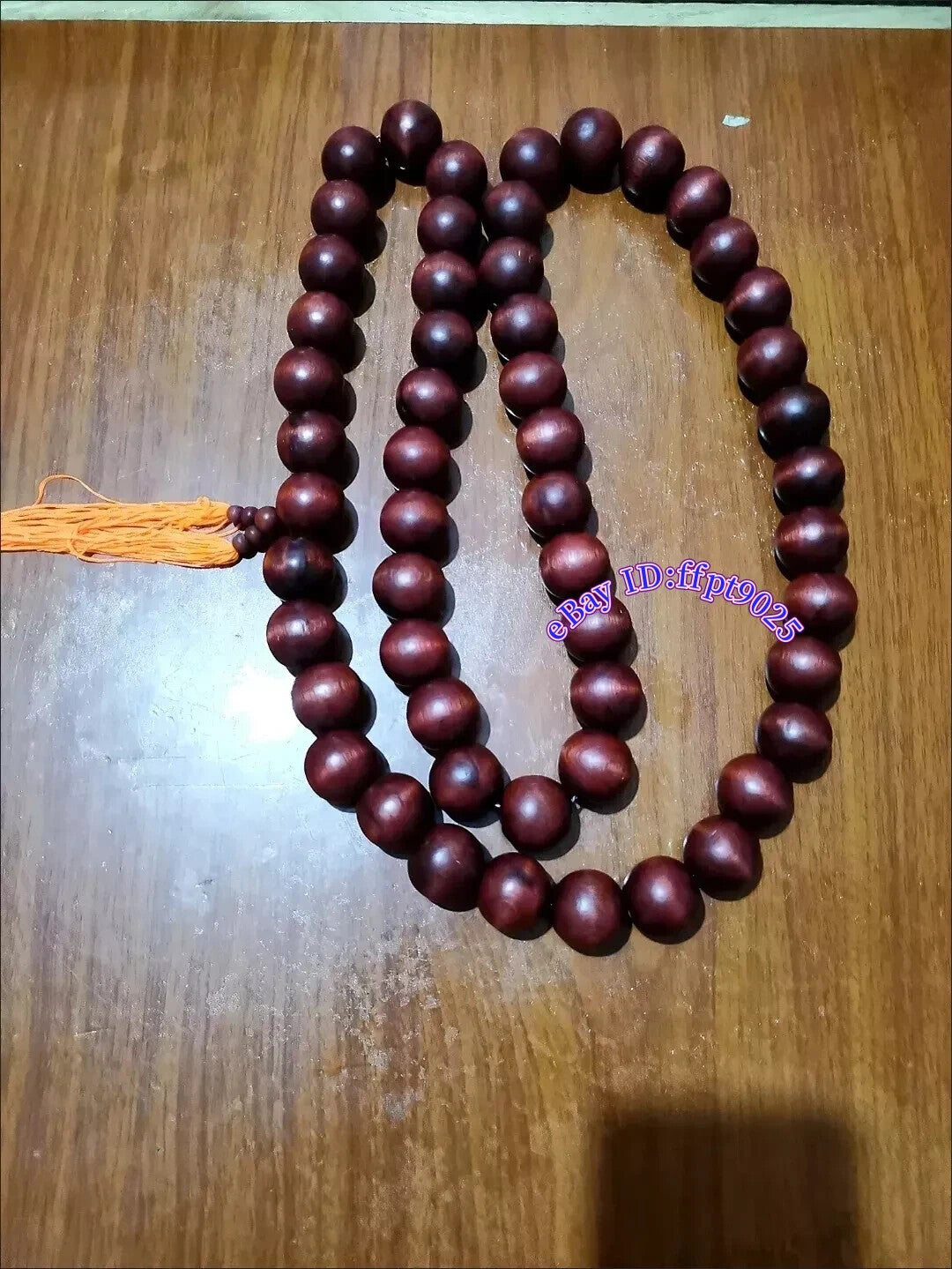 30mm*54 Shaolin Buddha Monk Blessing Prayer Mala Beads Red Necklace Kung Fu Suit